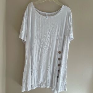 JOUICA - Women's White Button-Detail Top